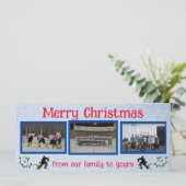 Hockey Merry-kerstfotokaart (Staand voorkant)