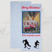 Hockey Merry-kerstkaartje - Verticale flatkaart (Voorkant / Achterkant)