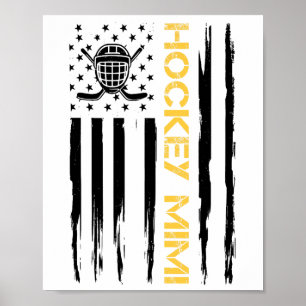 Hockey Mimi Hockey Speler Usa Vlag  Poster