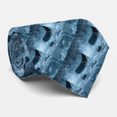 Hockey Modern Abstract Stick op Ice Blue Shades Stropdas (Opgerold)