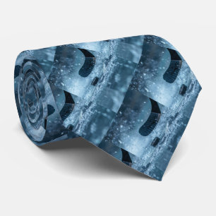 Hockey Modern Abstract Stick op Ice Blue Shades Stropdas
