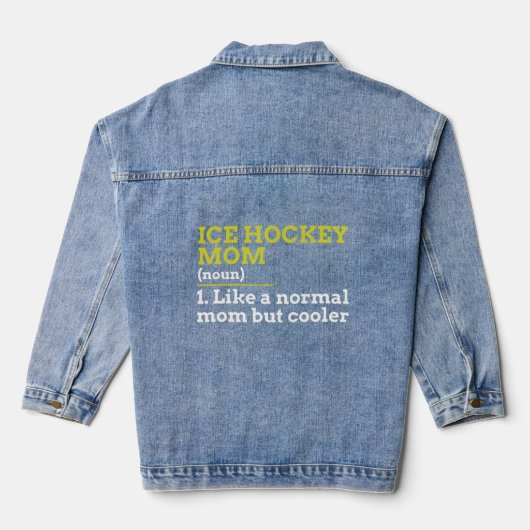Hockey moeder als een normale moeder, maar cooler  denim jacket (Achterkant)