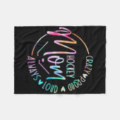 Hockey Moeder Crazy Trots Altijd Luid Tie Dye Moed Fleece Deken (Voorkant (Horizontaal))
