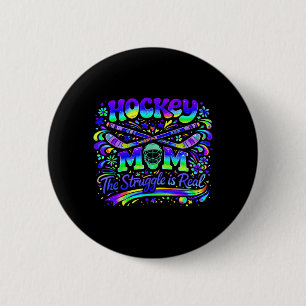 Hockey Moeder De Strijd Is Echte IJssport Team Ronde Button 5,7 Cm