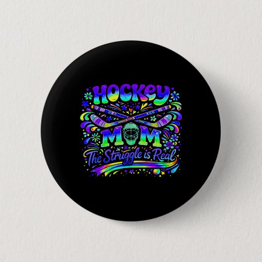 Hockey Moeder De Strijd Is Echte IJssport Team Ronde Button 5,7 Cm (Voorkant)