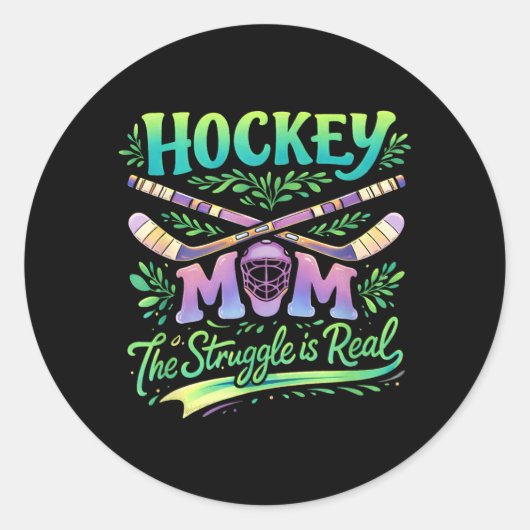 Hockey Moeder De Strijd Is Echte Teamgeest Ouder Ronde Sticker (Voorkant)