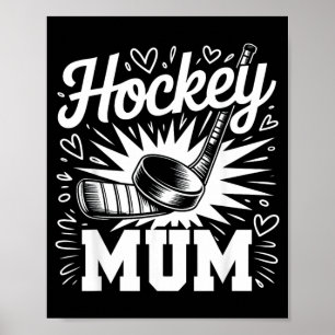 Hockey Moeder Hart Familie Moederdag Hockey Liefhe Poster