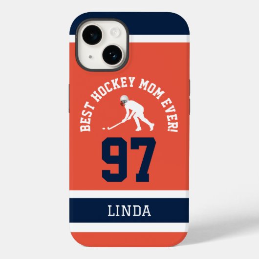 Hockey Moeder Jersey Nummer Hoestelcase Case-Mate iPhone Case (Achterkant)