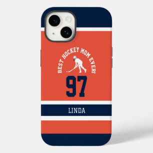 Hockey Moeder Jersey Nummer Hoestelcase iPhone 14 Hoesje