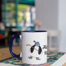 Hockey Moeder Pinguïn met Hockey Stick