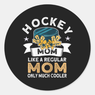 Hockey Moeder - Retro Hockey Speler IJshockey Ronde Sticker
