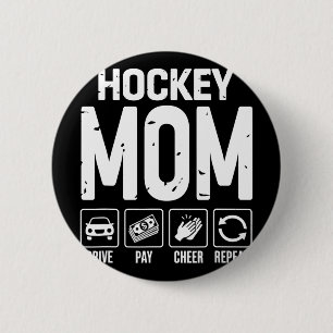 Hockey Moeder Rij Betaal Juich Moeder Van Een IJsh Ronde Button 5,7 Cm