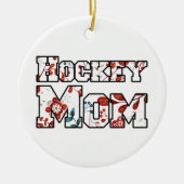 Hockey Moeder Rood Blauw Bloemen Keramisch Ornament (Voorkant)