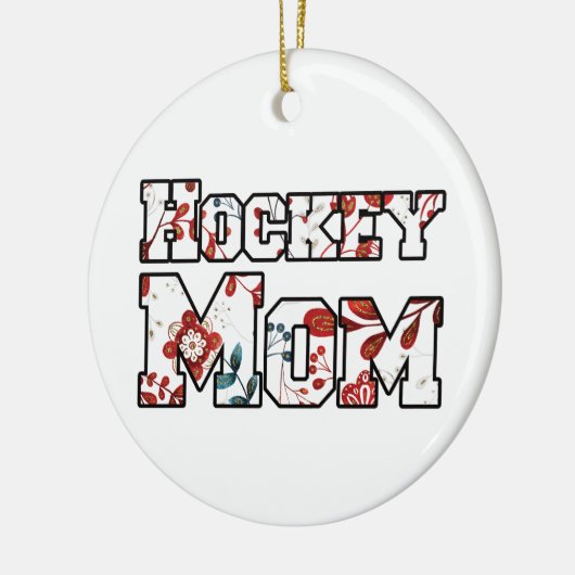 Hockey Moeder Rood Blauw Bloemen Keramisch Ornament (Links)
