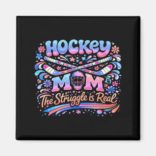 Hockey Moeder Roze Blauw Retro 70s Groovy Vintage Magneet