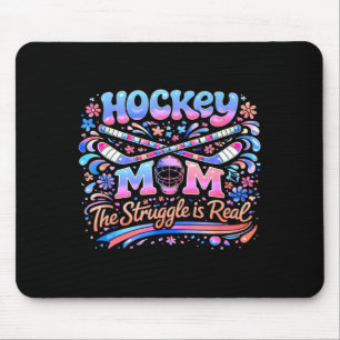 Hockey Moeder Roze Blauw Retro 70s Groovy Vintage  Muismat