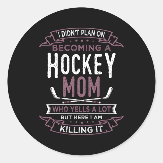Hockey Moeder Speler Sport Moederdag Ronde Sticker (Voorkant)