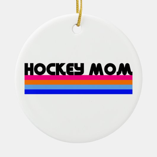 Hockey Moeder Strepen Keramisch Ornament (Voorkant)
