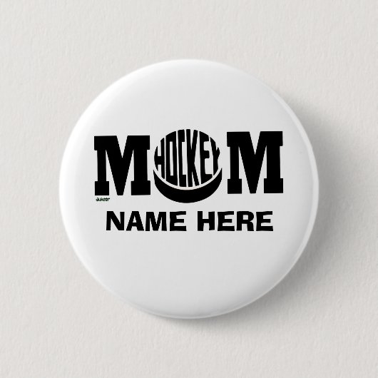 HOCKEY MOM (DOUANE) RONDE BUTTON 5,7 CM (Voorkant)