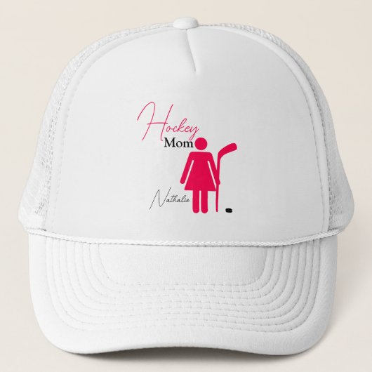 Hockey Mom Hot Pink Trucker Pet (Voorkant)