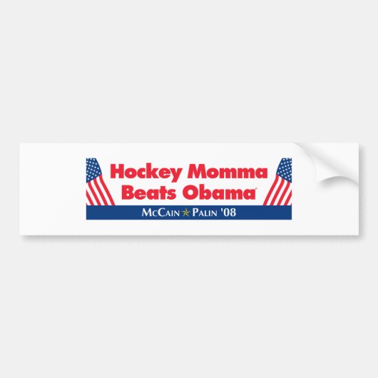 Hockey Momma Beats Obama Bumpersticker (Voorkant)