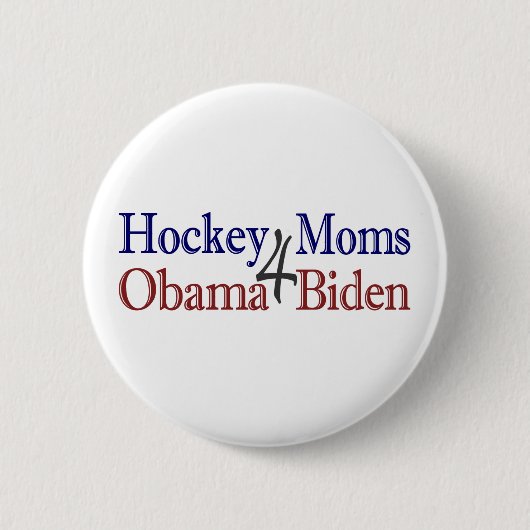 Hockey Moms 4 Obama Biden Ronde Button 5,7 Cm (Voorkant)