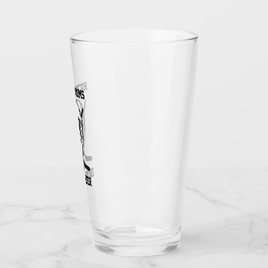 Hockey Moms Drink Bier Schattige Funny Sports Glas (Links)