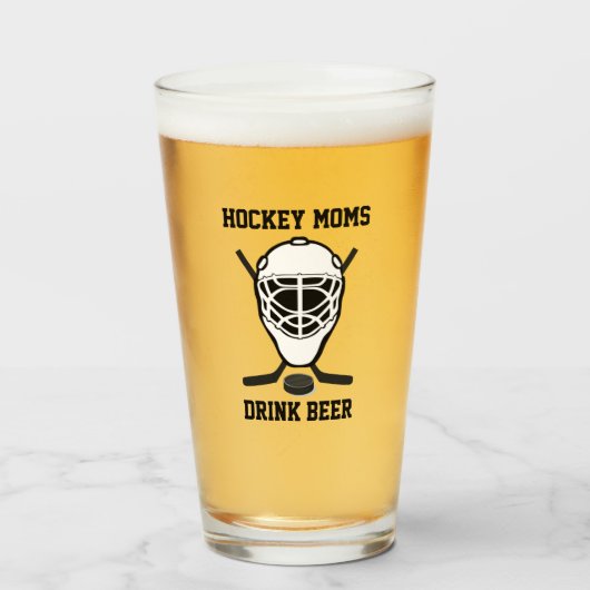 Hockey Moms Drink Bier Schattige Funny Sports Glas (Voorkant gevuld)