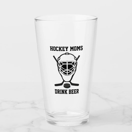 Hockey Moms Drink Bier Schattige Funny Sports Glas (Voorkant)