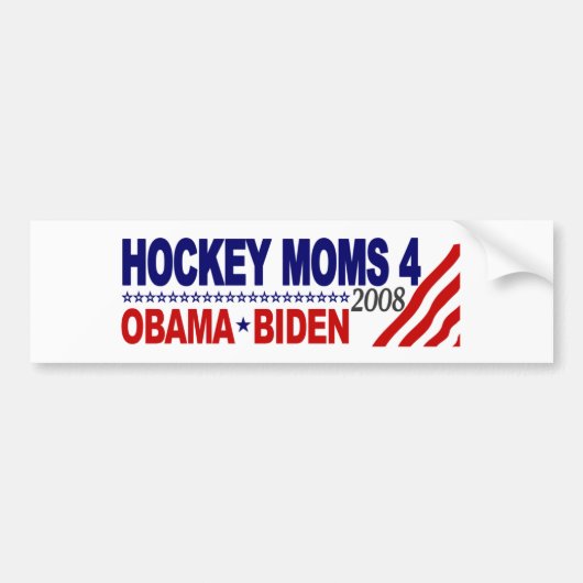 Hockey Moms voor Obama Biden Bumpersticker (Voorkant)