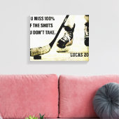 Hockey Motivation je bent 100% van de schoenen kwi Canvas Afdruk (Insitu (Woonkamer))