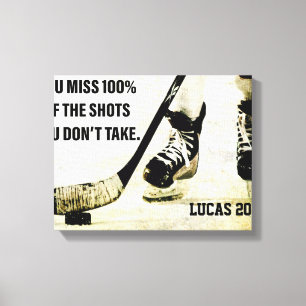 Hockey Motivation je bent 100% van de schoenen kwi Canvas Afdruk