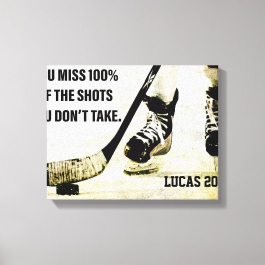 Hockey Motivation je bent 100% van de schoenen kwi Canvas Afdruk (Voorkant)