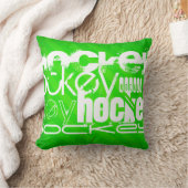 Hockey; Neon Green Stripes Kussen (Deken)