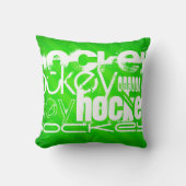 Hockey; Neon Green Stripes Kussen (Voorkant)