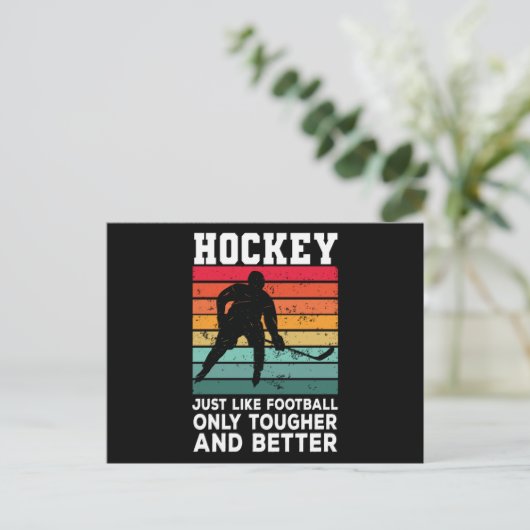 Hockey net als Football alleen harder en beter Briefkaart (Staand voorkant)