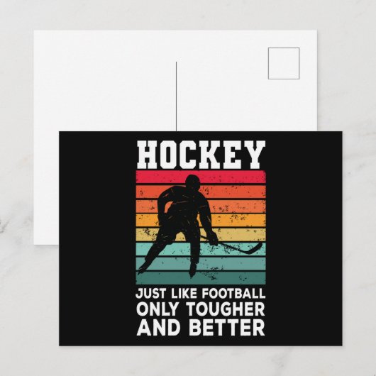 Hockey net als Football alleen harder en beter Briefkaart (Voorkant / Achterkant)