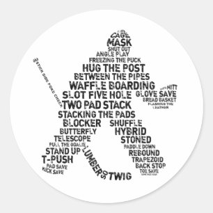 Hockey Netminder Ronde Sticker
