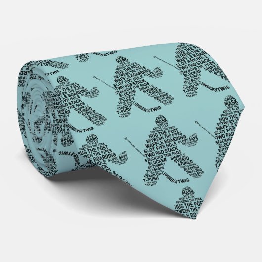 Hockey Netminder Typografie Stropdas (Opgerold)