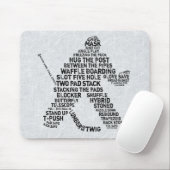 Hockey Netminder Word Art Mousemat Muismat (Met muis)