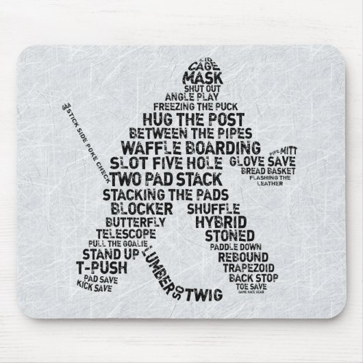 Hockey Netminder Word Art Mousemat Muismat (Voorkant)