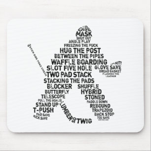 Hockey Netminder Word Art Muismat
