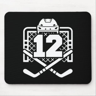 Hockey Nummer 12 Shirt Grappige Hockey Speler Spel Muismat