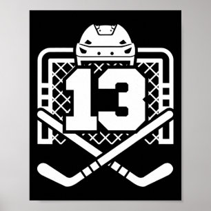 Hockey Nummer 13 Shirt Grappige Hockeyspeler Spel Poster