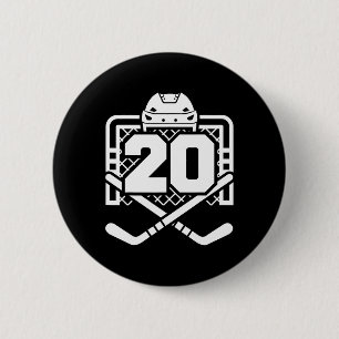 Hockey Nummer 20 Shirt Grappige Hockeyspeler Spel Ronde Button 5,7 Cm