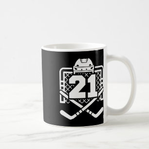Hockey Nummer 21 Shirt Grappige Hockeyspeler Spel  Koffiemok