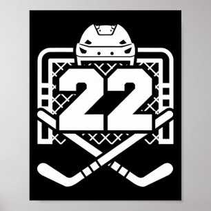 Hockey Nummer 22 Shirt Grappige Hockeyspeler Spel Poster