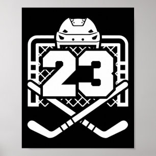 Hockey Nummer 23 Jersey Grappige Hockeyspeler Spel Poster