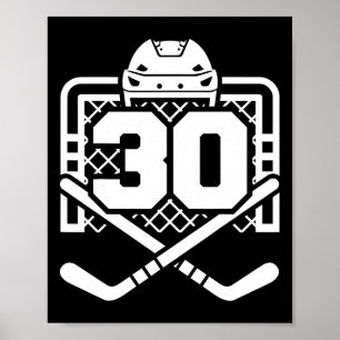 Hockey Nummer 30 Shirt Grappige Hockeyspeler Spel  Poster