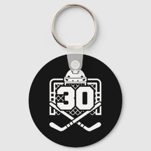 Hockey Nummer 30 Shirt Grappige Hockeyspeler Spel Sleutelhanger